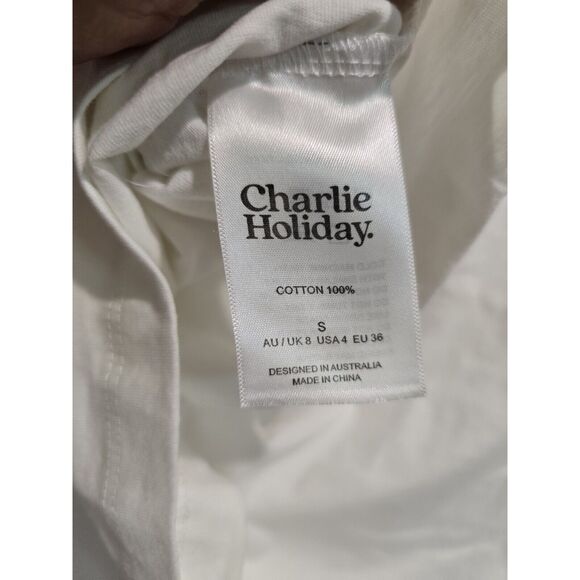 Charlie Holiday Palm‎ Boyfriend Tee Size S US 4 Oversized NWT - Picture 6 of 9